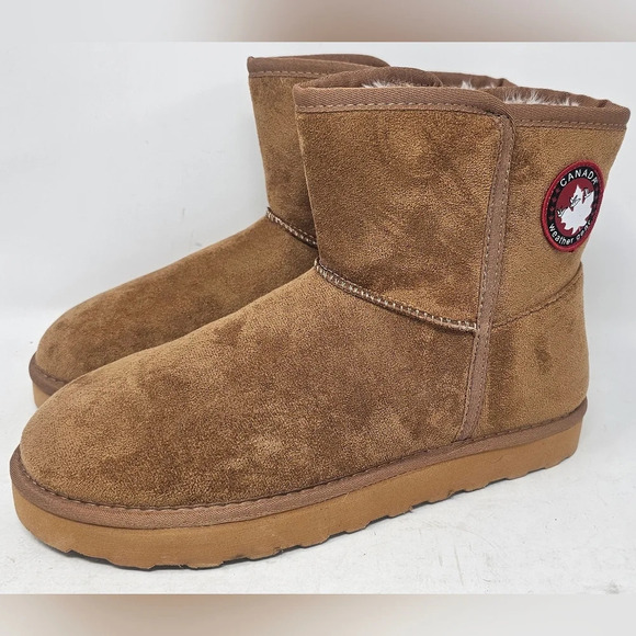 Canada Weather Gear Women's Trios Faux Suede Fur Brown Bootie Size 7M - Picture 1 of 16